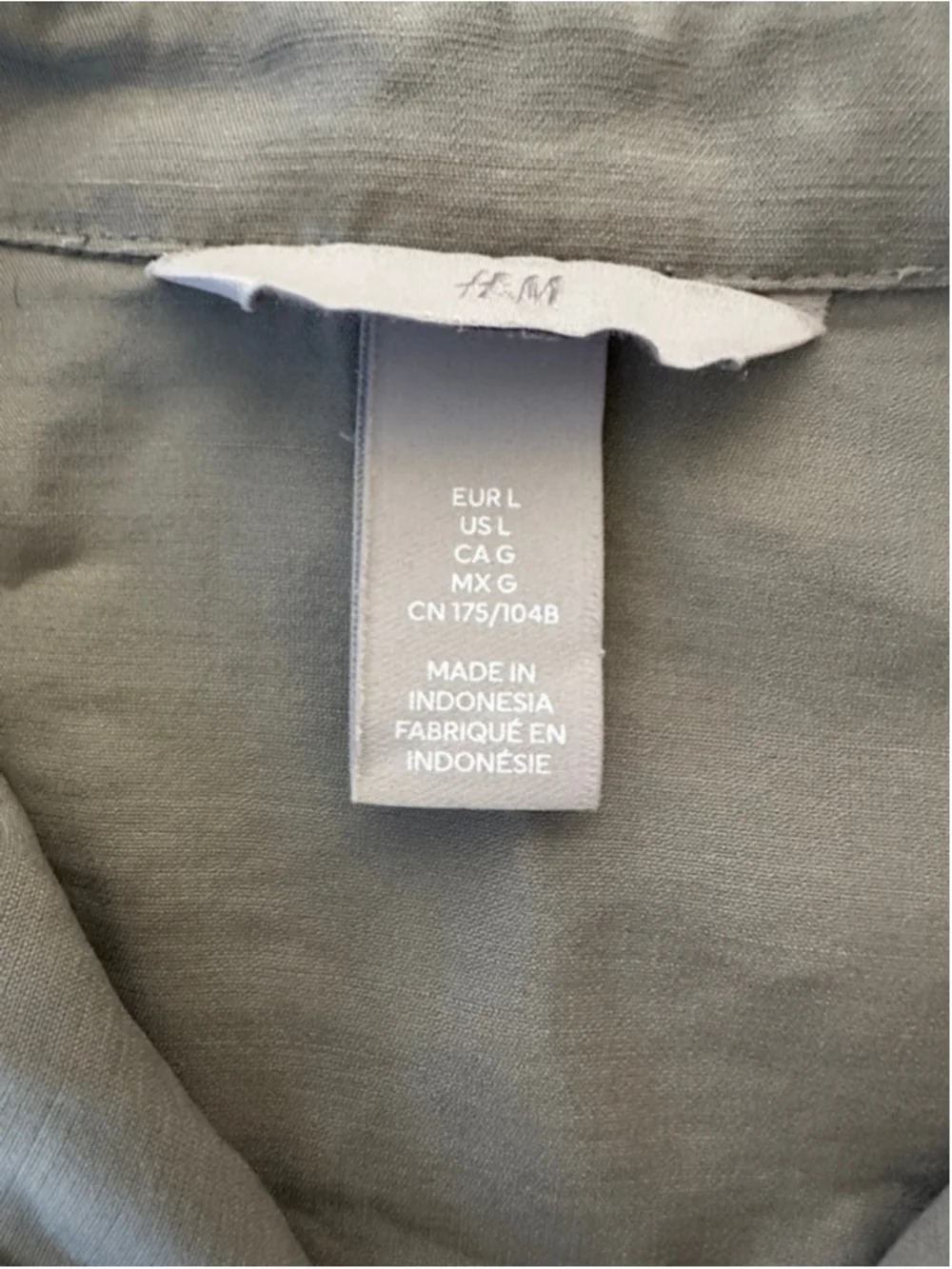 H&M Grey Office Siren Shirt Dress Midi Button Up Minimalist Size L - Picture 4 of 9